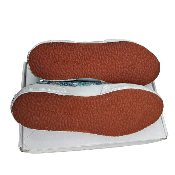 Superga Verona Embroidery Womens Sequin Azzurro Silver Sneakers New In Box 38 - Picture 4 of 12